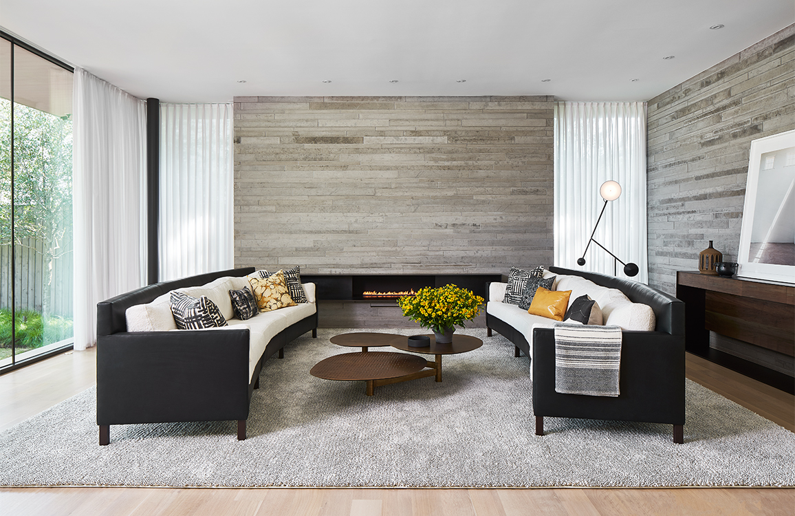 modern living room with curved sofas from zen formation project by jean liu design