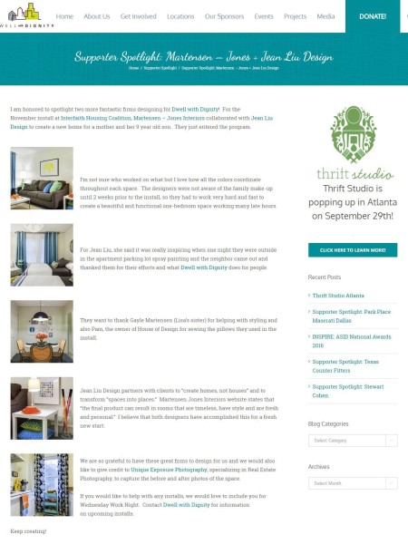 Dwell with Dignity Dwell With Dignity Supporter Spotlight Featuring Martensen-Jones + Jean Liu Design