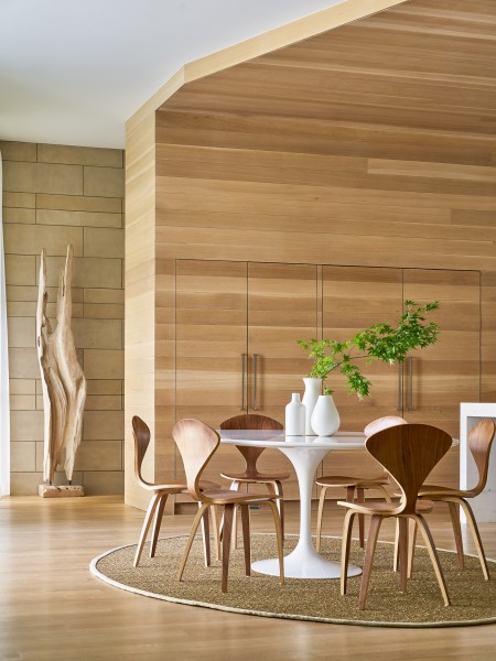 Texas Modern - Book edited by Hannah Jenkins Texas Modern Caruth Residence dining room with organic woods and bright whites Interior Design by Jean Liu Design