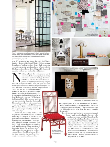 Paper City Magazine - Dallas Paper City Room to Breathe article Jean Liu Design studio space