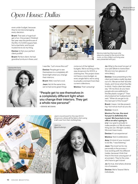 House Beautiful House Beautiful Open House Dallas article Jean Liu Design