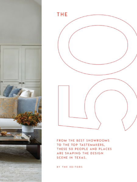 Modern Luxury Interiors Texas Title page of article on top 50 designers in Texas Jean Liu Design