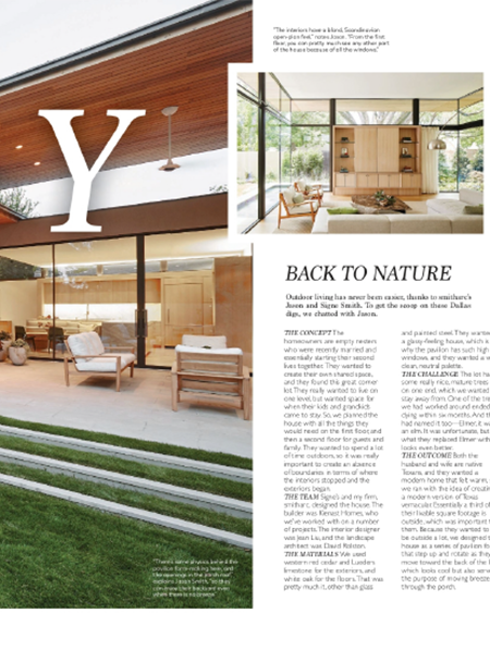 Modern Luxury Interiors Back to Nature Article