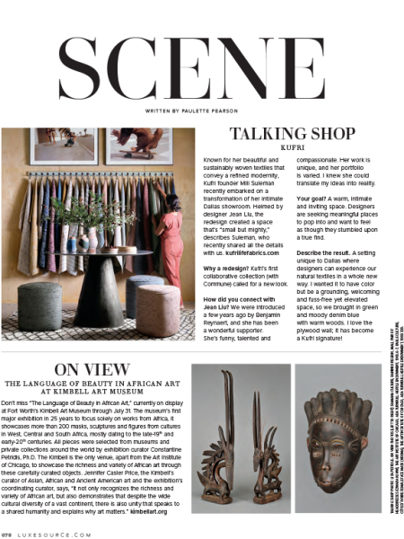 Luxe Interior Design Kurfi + Jean Liu design scenes article