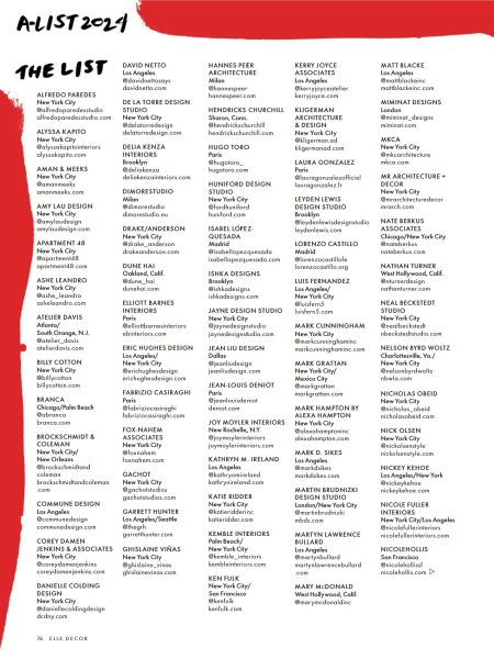 Elle Decor 2024 A List with Jean Liu Design