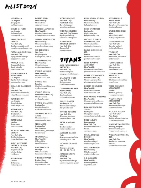 Elle Decor 2024 A List part 2